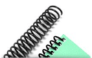 Cardeno com espiral plástico e um espiral preto ao lado